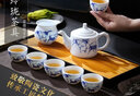 聚均閣景德鎮(zhèn)青花茶具套裝玲瓏鏤空陶瓷手繪功夫茶壺茶杯套裝禮贈(zèng)泡茶器 翠竹玲瓏（茶壺）8件套 禮盒裝 曬單實(shí)拍圖