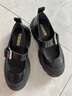 思加圖新款復古淺口瑪麗珍鞋厚底黑色小皮鞋女單鞋ESF12AQ4 松露黑 37 曬單實(shí)拍圖