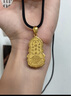 金癡999足金火焰觀(guān)音黃金吊墜男士頸鏈本命年觀(guān)音頭編織項繩金牌菩薩 中版 金約3g-3.2g 曬單實(shí)拍圖