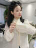 趣木也秋冬韓版蕾絲拼絨布長(cháng)款防污護袖套女成人學(xué)生工作羽絨服手臂套袖 蕾絲拼接長(cháng)款米白 曬單實(shí)拍圖