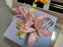 夢(mèng)君宸非遺絨花發(fā)簪手工新中式簪子旗袍頭飾古風(fēng)漢服發(fā)飾仙氣頭飾 粉色百合絨花發(fā)梳 曬單實(shí)拍圖
