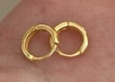 中銀鑫行黃金素圈耳環(huán)光面999足金圓形耳飾養耳純金黃金養耳洞 小號耳釘一對（克重多退少補） 約1g 曬單實(shí)拍圖
