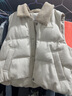 茵曼2025秋冬女裝新款撞色翻領(lǐng)羽絨服馬甲休閑無(wú)袖寬松鴨絨外套 暖杏色 S 曬單實(shí)拍圖