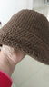 叮咚小格羊羔毛漁夫帽大頭圍韓系百搭顯臉小帽子女秋冬新款加厚保暖水桶帽 深咖色 均碼可調節（54-58cm） 曬單實(shí)拍圖