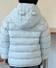 papa爬爬秋冬季新品兒童羽絨服輕薄男女童蓄熱耳朵羽絨衣外套 藍色-兒童 90 cm 曬單實(shí)拍圖