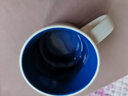 和風(fēng)四季北歐釉下彩純色彩陶瓷杯水杯簡約情侶咖啡杯家用牛奶杯子馬克杯 （內(nèi)深藍(lán)）馬克杯（380ml） 曬單實(shí)拍圖