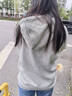 GAP男女裝2025秋季新款logo印花抓絨寬松套頭連帽衫衛衣786923 淺灰色 M (170/92A) 亞洲尺碼 曬單實(shí)拍圖