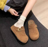尚芭芙內增高勃肯鞋女2025年秋冬季新款厚底懶人鞋一腳蹬百搭包頭半拖鞋 淺棕色 37 (235mm) 曬單實(shí)拍圖