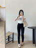 Teenie Weenie小熊女裝簡約時尚夏季彈力修身牛仔褲鉛筆褲黑色褲子 黑色 S (160) 曬單實拍圖