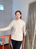 俞兆林（YUZHAOLIN）媽媽裝秋冬毛衣純色打底衫40歲中年婦女時(shí)尚百搭針織上衣套裝 米色上衣 M  (建議80-100斤) 曬單實(shí)拍圖