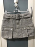 MO&Co.牛仔短裙褲棉質(zhì)阿蘇特染工裝口袋附腰帶低腰廢土風(fēng)摩安珂 砂礫色 XS 25 曬單實(shí)拍圖