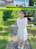 YOJIA女童夏裝連衣裙2024新款洋氣夏天小女孩公主裙全棉兒童裙子背心裙 白色 150cm 曬單實(shí)拍圖