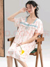 浪莎波點(diǎn)睡裙女甜美公主風(fēng)夏季薄款防凸點(diǎn)寬松短袖可外穿棉綢女士睡衣 曬單實(shí)拍圖
