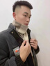 朗琦威尊圍巾男潮流個(gè)性潮牌日系百搭冬季學(xué)生冬季毛線男生冬季年輕人送男 卡其色--方塊 曬單實(shí)拍圖