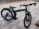 Jeep 吉普自行車(chē)折疊山地車(chē)前后雙減震碟剎變速山地自行車(chē)-戰神 戰神-硬核黑藍（可折疊+雙減震） 27速26寸（適合身高1.6~1.80m) 曬單實(shí)拍圖