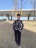 Cebrodz法國 棋盤格休閑褲男夏季薄款新款褲子衛(wèi).褲直筒闊腿運(yùn)動男士長褲 黑色 XL 曬單實(shí)拍圖