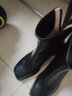 淺町黑色高跟短靴女方頭粗跟馬丁靴女秋冬新款防水臺小個(gè)子女靴 黑色 37 曬單實(shí)拍圖