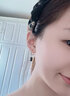 QMXD耳釘男潮有耳洞男士耳環(huán)單只痞帥高級感耳扣黑色吊墜小眾設計耳飾 一對 曬單實(shí)拍圖