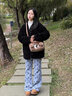 鷗咖諾 毛絨絨斜挎包包女新款時尚精致軟妹手提包可愛卡通毛毛小包 深卡其 曬單實拍圖