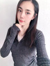 蕾絲拼接假兩件半開(kāi)領(lǐng)修身長(cháng)袖t恤女秋季新款內搭純欲打底衫上衣 深灰色 M 【100-115斤】 曬單實(shí)拍圖