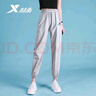 特步（XTEP）冰絲速干運動(dòng)褲女士夏季新款透氣跑步薄款束腳褲顯瘦百搭休閑褲子 皎月灰-收口小腳/口袋拉鏈九分褲 2XL 180 曬單實(shí)拍圖