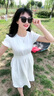 莫代爾公主風(fēng)小個(gè)子顯高小白裙女2025夏季新款高級(jí)感簡(jiǎn)約圓領(lǐng)收腰連衣裙 白色 M 【100-110斤】 曬單實(shí)拍圖