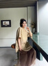 江南布衣（JNBY）秋冬新品半身裙輕盈網(wǎng)紗優(yōu)雅長(cháng)款氣質(zhì)A型腰裙休閑通勤5O7D24830 216/臘粉駝色 XS 曬單實(shí)拍圖