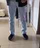 Lee dprre 牛仔褲男破洞春夏季新款直筒修身男褲休閑男裝百搭男士長褲子男 1213藍(lán)色 32 曬單實拍圖