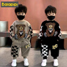 Balapipi男童套裝秋裝2025新款兒童衛(wèi)衣褲子小孩衣服寶寶洋氣休閑兩件套潮 卡其灰（上衣+褲子） 120碼 建議4-5周歲 身高115左右 曬單實拍圖