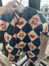 papa爬爬冬連體衣嬰兒衣服寶寶夾棉拜年服男女童新年爬服寶寶衣服 中藍色 73cm 曬單實(shí)拍圖