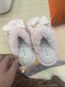 小電兜 XELECPOCKET粉色蝴蝶結毛毛鞋秋冬加絨居毛絨棉拖鞋保暖 粉色 36-37 曬單實(shí)拍圖