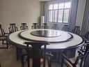 鼎如 新中式全實(shí)木巖板電動餐桌商用20人大圓桌酒店包廂吃飯火鍋?zhàn)雷?2米電動餐桌建議10-12人 曬單實(shí)拍圖