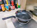 膳魔師超固鈦炒鍋不粘鍋鐵鍋平底鍋 全新鈦熔射 電磁爐通用 超鈦鍍炒鍋 32cm 曬單實(shí)拍圖