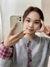 妃奧絨2025秋冬新款假兩件韓系圓領(lǐng)拼接格子毛衣女寬松休閑針織開(kāi)衫上衣 灰色 均碼 【90-135斤】 曬單實(shí)拍圖