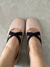 Clarks其樂Daiss30 Soft女鞋新款復(fù)古方跟羊皮瑪麗珍鞋淑女風(fēng)淺口單鞋 粉色 261803544 37 曬單實拍圖