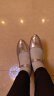 新款舞蹈鞋中低跟跳舞鞋女广场舞鞋拉丁舞鞋子浅口单鞋 银色 38 实拍图