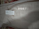 大唐喜樂牛亞麻闊腿女褲子春夏女裝高腰大碼直筒褲小個子棉麻中年休閑褲薄款 純棉闊腿褲杏色 XL 100115斤 曬單實拍圖