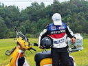 杜漢（DUHAN）vs02摩托車(chē)騎行服男四季PU皮賽車(chē)服越野機車(chē)皮衣防水防摔夾克藍L 曬單實(shí)拍圖