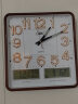 康巴丝（Compas）挂钟客厅 万年历温湿度时钟 简约日历石英钟表挂墙C2983Y夜光咖木 实拍图