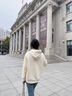 名創(chuàng)優(yōu)品（MINISO）連帽衛(wèi)衣女2024新款爆款小個(gè)子外套秋冬加絨加厚上衣寬松休閑女裝 【升級(jí)保暖絨】奶白色(熊仔口袋胸標(biāo)) M 160 (新一代升級(jí)工藝) 曬單實(shí)拍圖