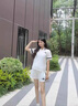 袋鼠（DAISHU）明星同款夏季女士運(yùn)動(dòng)服套裝純棉短袖短褲休閑時(shí)尚兩件套爆款洋氣 白色短褲套裝 XL(建議115斤-130斤) 曬單實(shí)拍圖