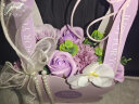 初朵紫色康乃馨花篮永生香皂玫瑰花生日礼物母亲节礼物实用高级送闺蜜 实拍图