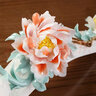 東方泥土《花開(kāi)富貴》新中式如意陶瓷花擺件家居客廳辦公室裝飾品中秋禮品 花開(kāi)富貴（紅）.如意【含底座】 曬單實(shí)拍圖