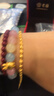 老廟黃金足金磨砂間光珠手鏈女基礎(chǔ)鏈轉(zhuǎn)運珠送女友生日禮物 曬單實拍圖