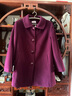 恒源祥雙面絨大衣媽媽裝中老年女裝秋冬加厚大碼翻領(lǐng)羊毛呢子大衣外套 紫色 3XL 曬單實(shí)拍圖