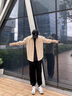 聲猴日系復(fù)古長袖T恤男士套裝春秋潮流港風(fēng)打底衫三件套酷帥穿搭休閑 卡其色+短白T+黑休閑褲【三件 XL 曬單實拍圖