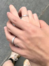 MZMZ星河情侶戒指PT950鉑金磨砂素圈奢侈求婚結婚對戒生日禮物送女友 輕奢-閉口對戒（定制） 曬單實(shí)拍圖