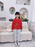 NASA STONE聯(lián)名兒童加絨衛衣套裝2026款新年馬年紅色12歲男孩本命年衣服 紅色+黑褲子（加絨款） 140 兒童尺碼推薦【56-65斤】 曬單實(shí)拍圖