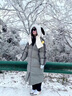 朦朧杏大碼羽絨服女200斤顯瘦中長款胖MM加厚夾棉冬季活帽寬松外套棉衣 黑色 4XL:建議180-200斤 曬單實拍圖