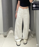 UR2025夏季新款女裝波嬉風(fēng)串珠腰帶飾闊腿休閑長(cháng)褲UYL850076 本白 (微透) 26 曬單實(shí)拍圖
